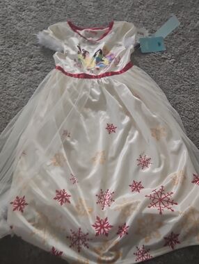 Disney Cream & Red Princess Snowflake Dress